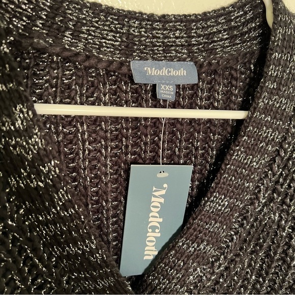 Modcloth Warming Signs Knit Cardigan Black - Picture 14 of 15